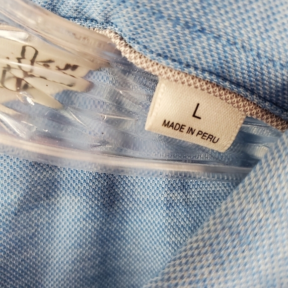 Travis Mathew Shirt Mens L Blue Polo Golf Colonial CC Logo Pima Cotton Blend - Picture 3 of 14